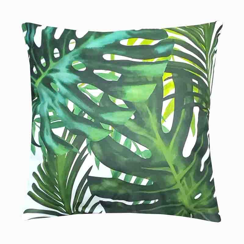 Garden Series Pillow Cushions with Dark Palms 45x45 cm for Patio Terrance Swing Chair Sofa Cushions with Weather-proof Treatment