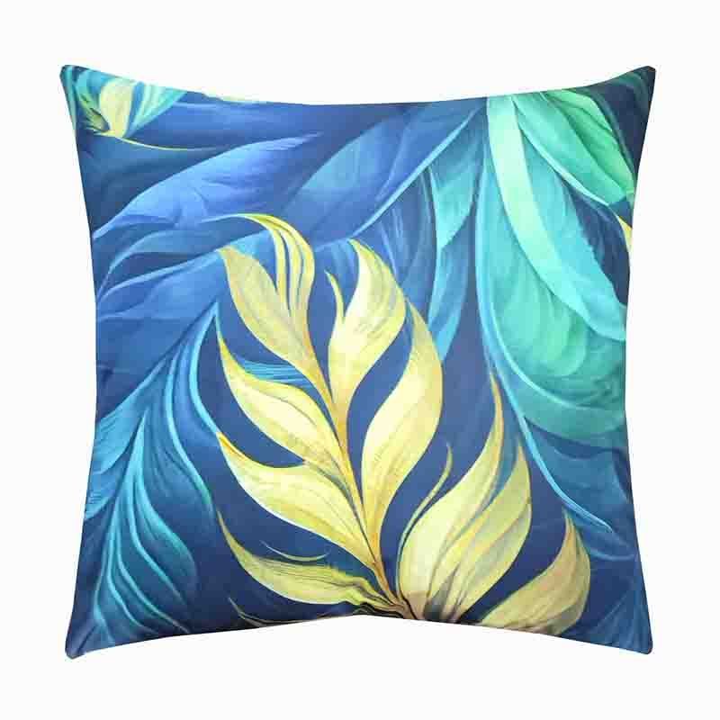 Garden Series Pillow Cushions with Dark Palms 45x45 cm for Patio Terrance Swing Chair Sofa Cushions with Weather-proof Treatment