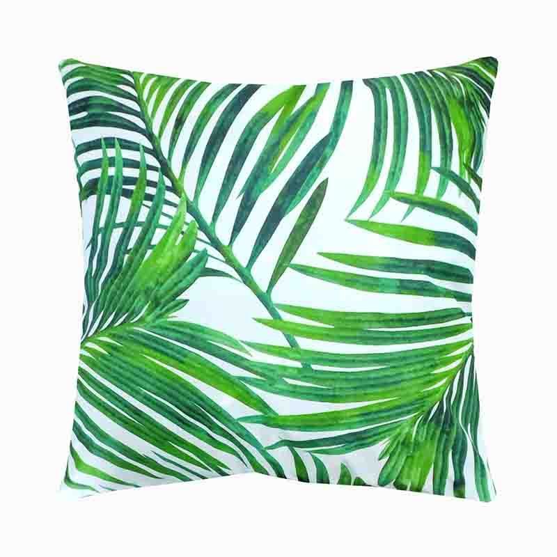 Garden Series Pillow Cushions with Dark Palms 45x45 cm for Patio Terrance Swing Chair Sofa Cushions with Weather-proof Treatment