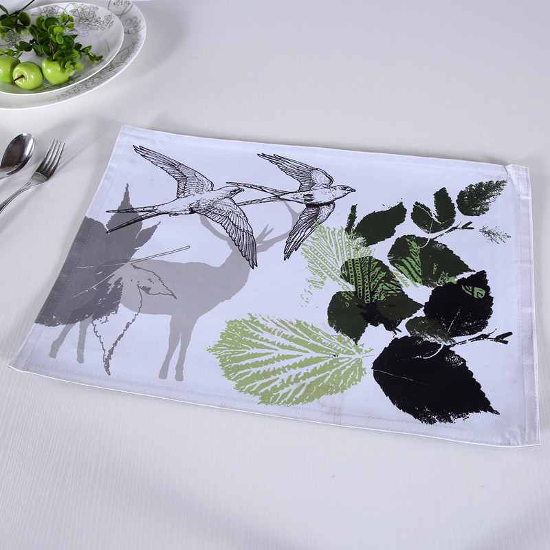 Water Proof Print Place Mats with Floral and Bird