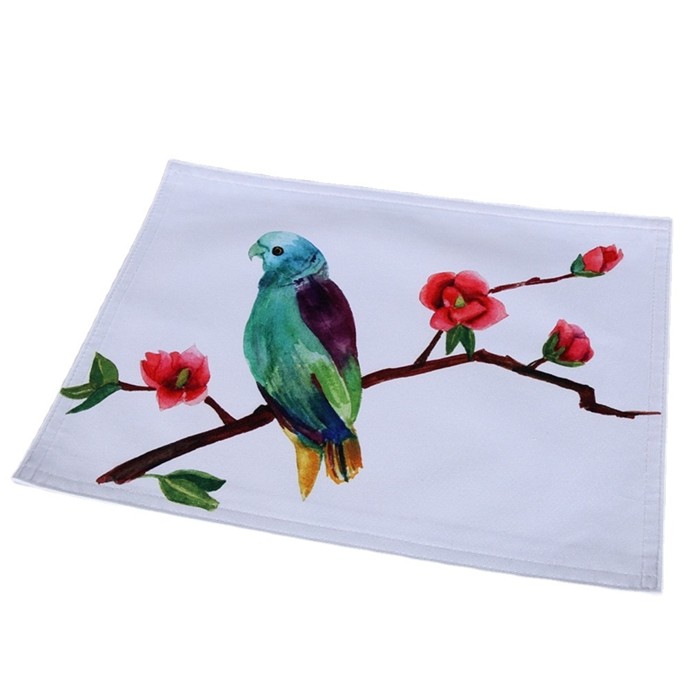 Water Proof Print Place Mats with Floral and Bird