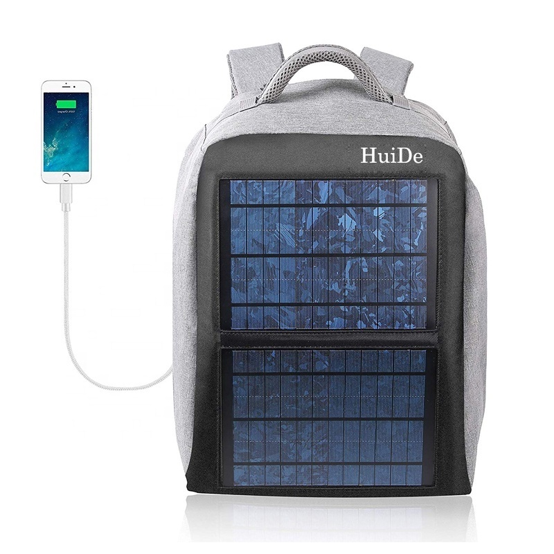 Waterproof Anti-Theft Solar Power Solar Backpack Fast Charging Camping Hiking Daypack 12W Solar Panel Charger