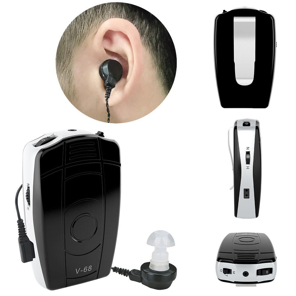 AXON Pocket Hearing Aid Audifonos best cheap hearing aid with batteries V-68