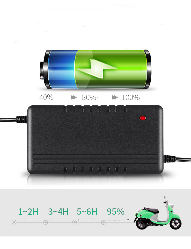 12v 24v 36v 48v 52v 60v 72v 2A 3A Lithium battery charger DC port electric bike e scooter e motor Energy storage battery charger