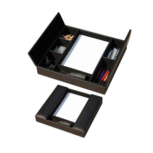 Leather Home Desktop Stationery Office Supplies Accessories Desk Organizer Storage Boxes Organizations