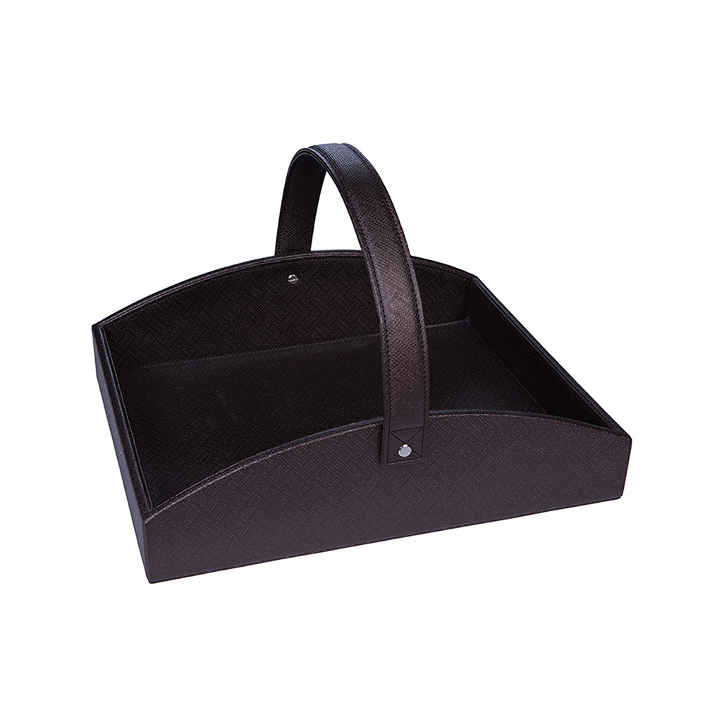 Hotel Dedicated Handmade PU Shoes box Storage Leather Baskets