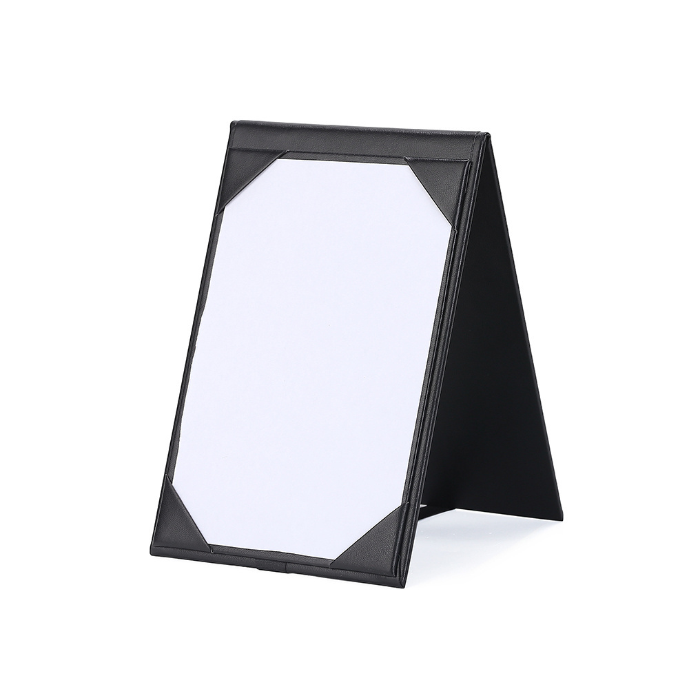 Rts 4x6inches Double-Sided Restaurant Cafe Table Leather Tent Menu Cover Folder Holder Board