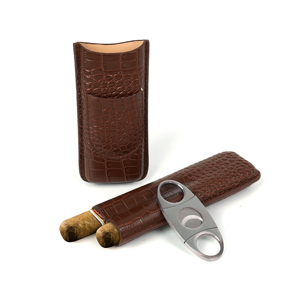 Lighters Smoking Accessories Cigarette Cigarreras Pouch Bag Cigar Case Travel Leather Cigar Travel Humidor Holder Case