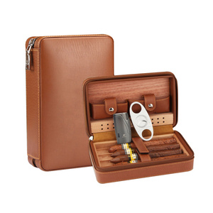 Custom Waterproof Cigar Holder Carry Humidor Case Travel Leather Cigar Smoking Accessories Luxury Cigar Travel Cases Humidors