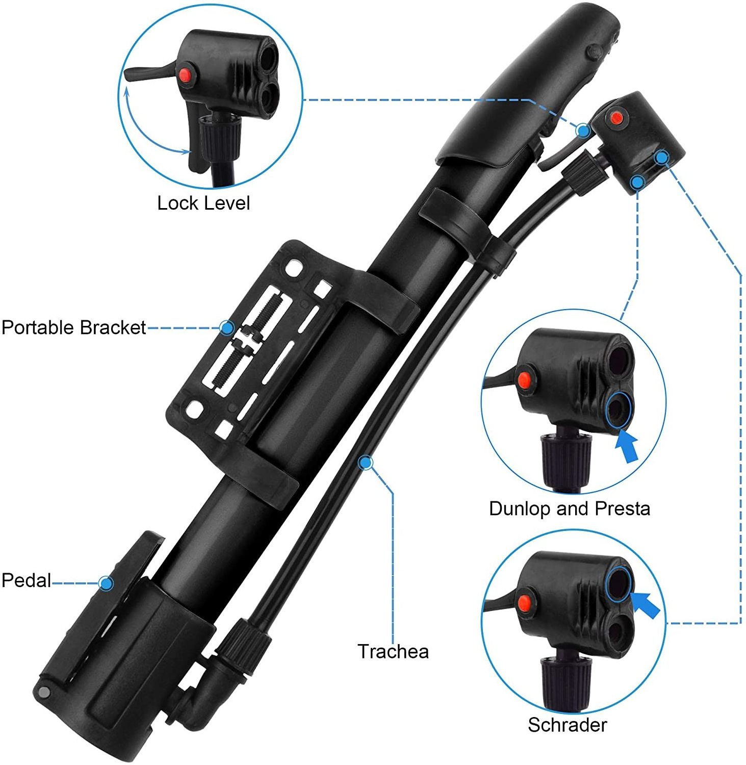 Mini Portable Bicycle Floor Pum Bike Tire Inflator MTB Road Bicycle Pump Air Pump ball  pump