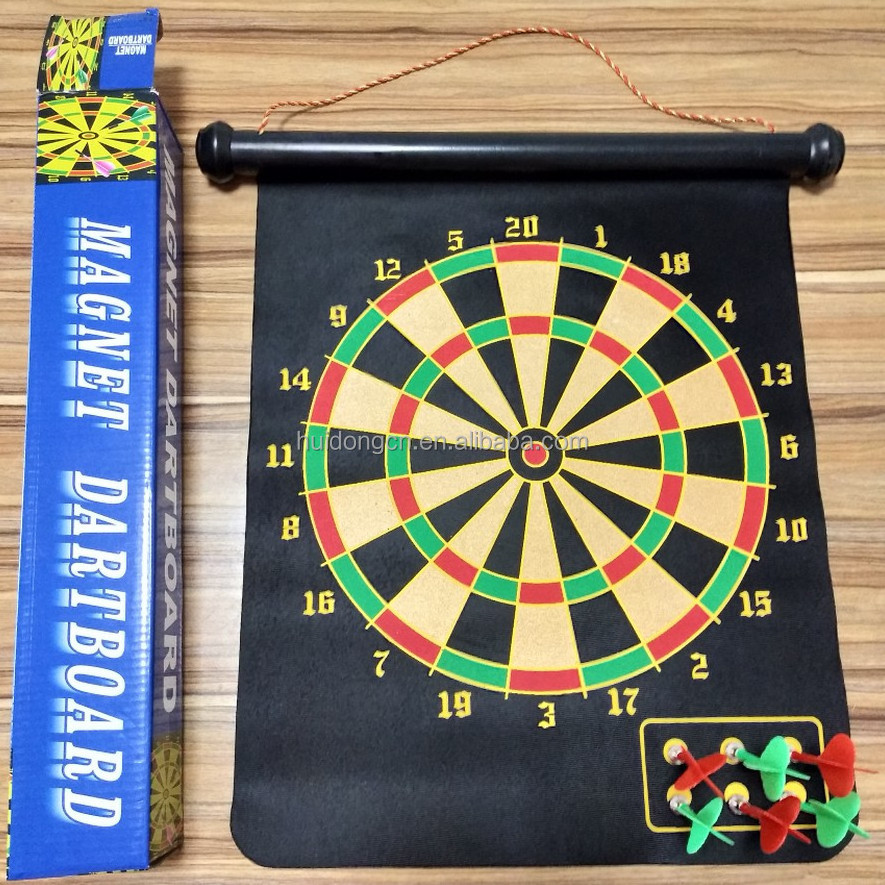 Yiwu Factory 15 Inch Double Sided Dart Board Home Fitness Equipment Magnetic Safety Dartboard for entertainment game play