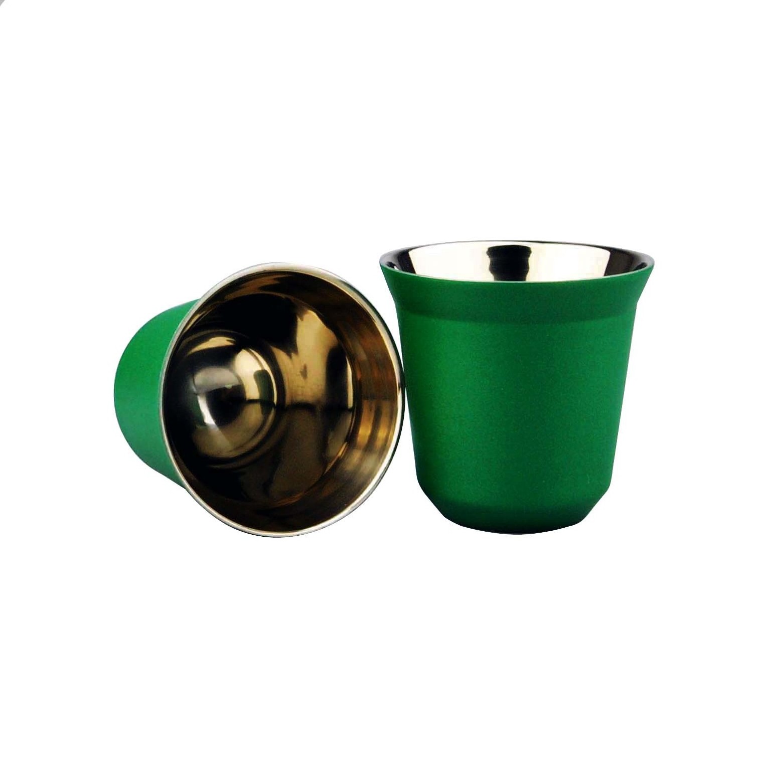 80ml 304 Stainless Steel Cup Double Wall Stainless Steel Espresso Cup 2pcs Mini coffee cup