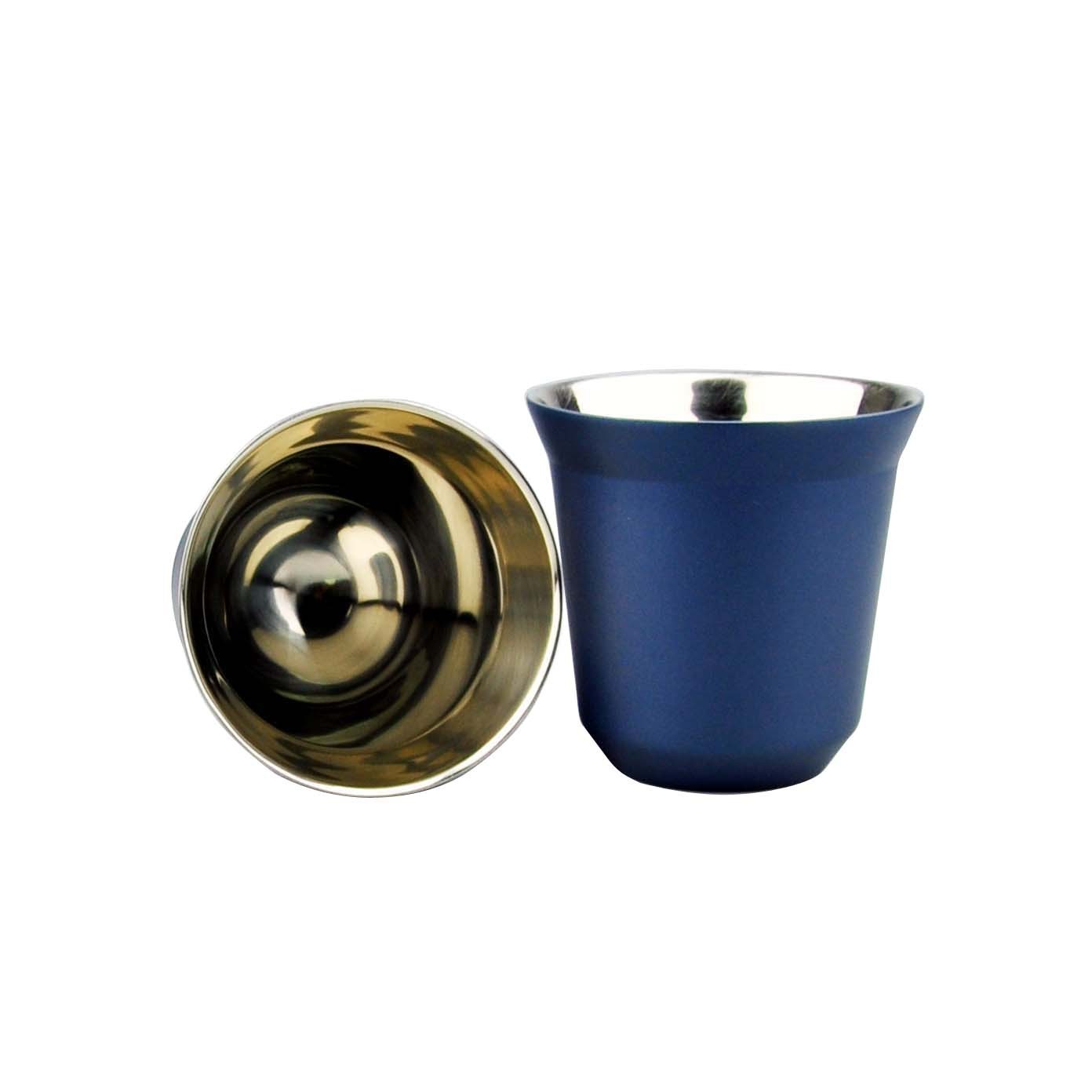 80ml 304 Stainless Steel Cup Double Wall Stainless Steel Espresso Cup 2pcs Mini coffee cup