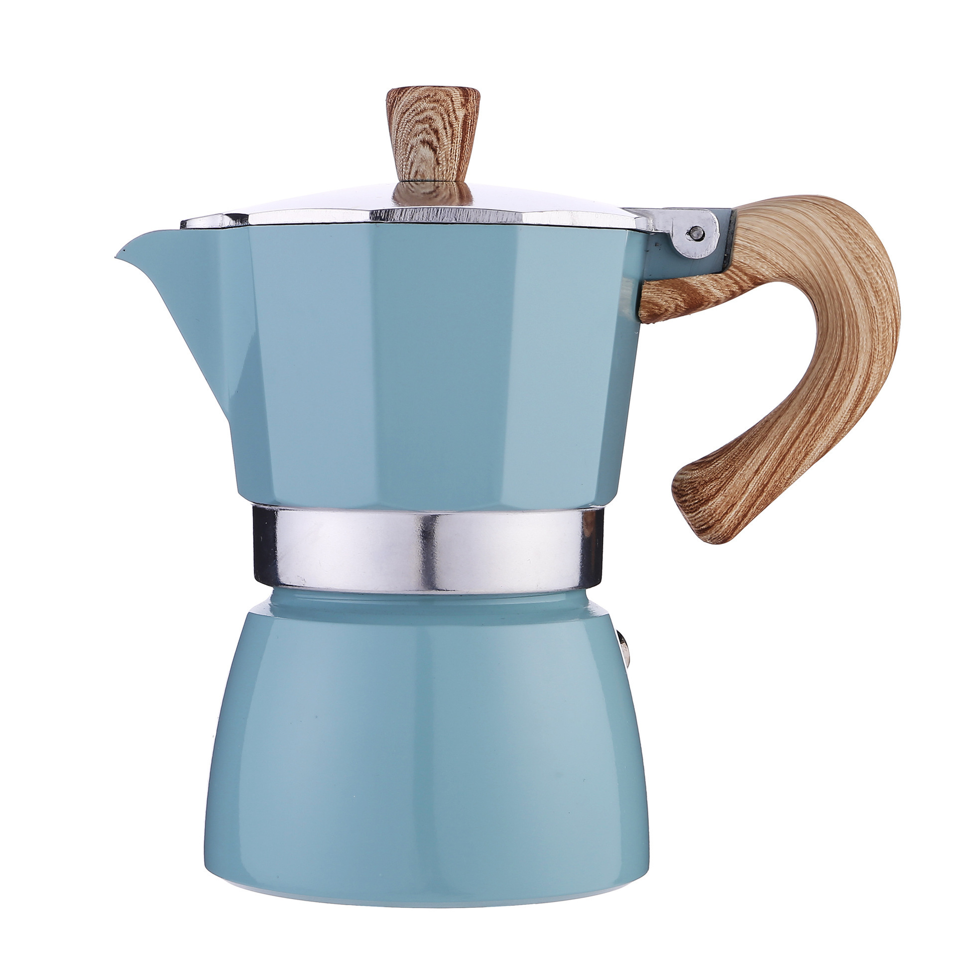 Aluminum Eco-Friendly Customizable Logo Packaging LFGB Certification Stovetop Espresso Italian Moka Pot Coffee Makers