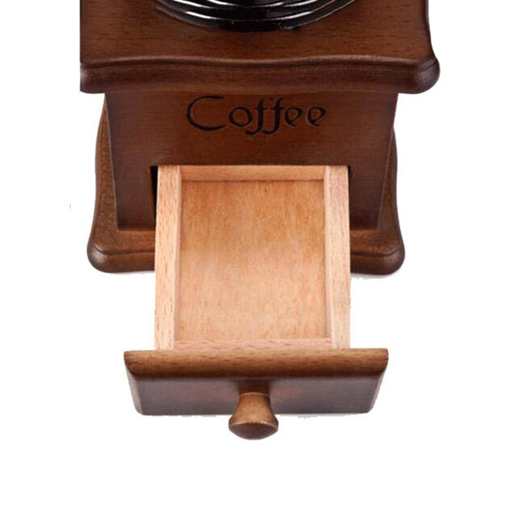 Portable Conical Burr   Manual Coffee Grinder Commercial For Home Use wood coffee grinder