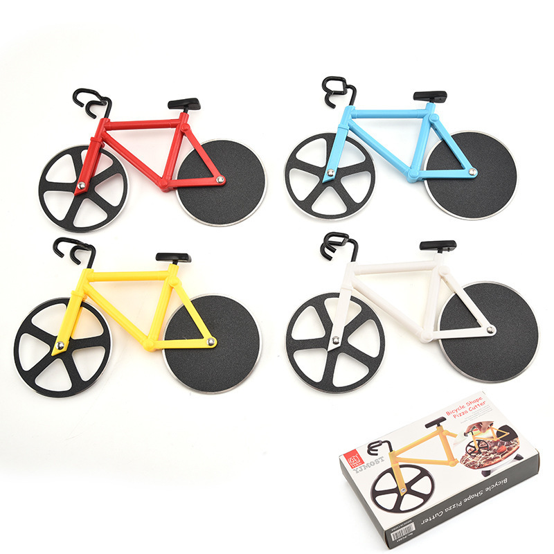 reusable bicycle pizza cutter plastic and stainless steel motorcycle  pizza wheel cutter knife Pizza cutter