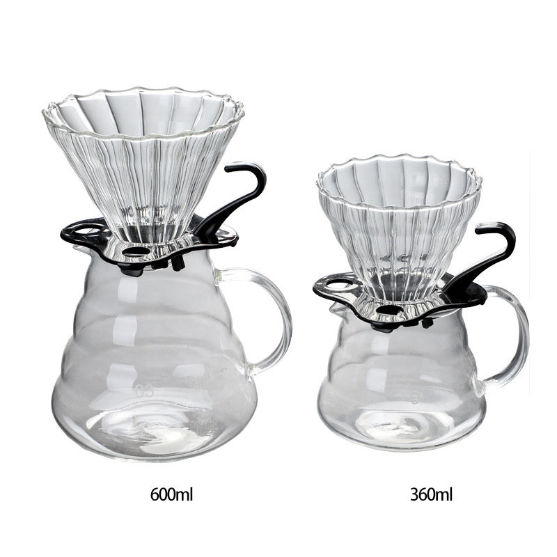 Heat Resistant Clear High Borosilicate Glass Range Coffee Server Pour Over Pots Kettle