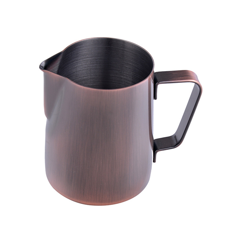 Wholesale stainless steel 304 coffee milk frothing pitcher / jug with measuring