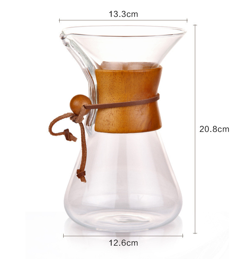 Classic Borosilicate Glass Coffee Pot 400ml/600ml/800ml Pour Over Coffee Maker