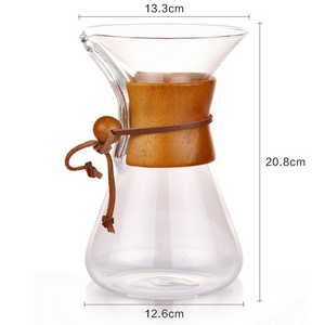 Classic Borosilicate Glass Coffee Pot 400ml/600ml/800ml Pour Over Coffee Maker