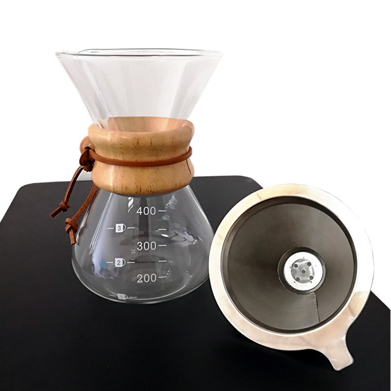 Classic Borosilicate Glass Coffee Pot 400ml/600ml/800ml Pour Over Coffee Maker