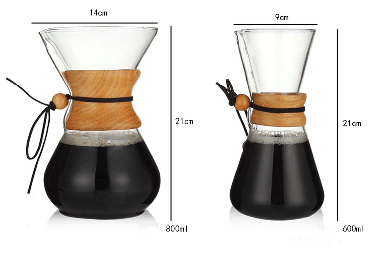 Classic Borosilicate Glass Coffee Pot 400ml/600ml/800ml Pour Over Coffee Maker