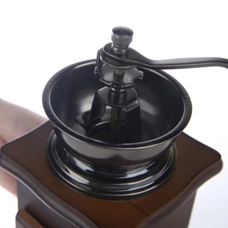 Manual Coffee Grinder Artisanal Hand Crank Coffee Mill With Grind Settings & Catch Drawer