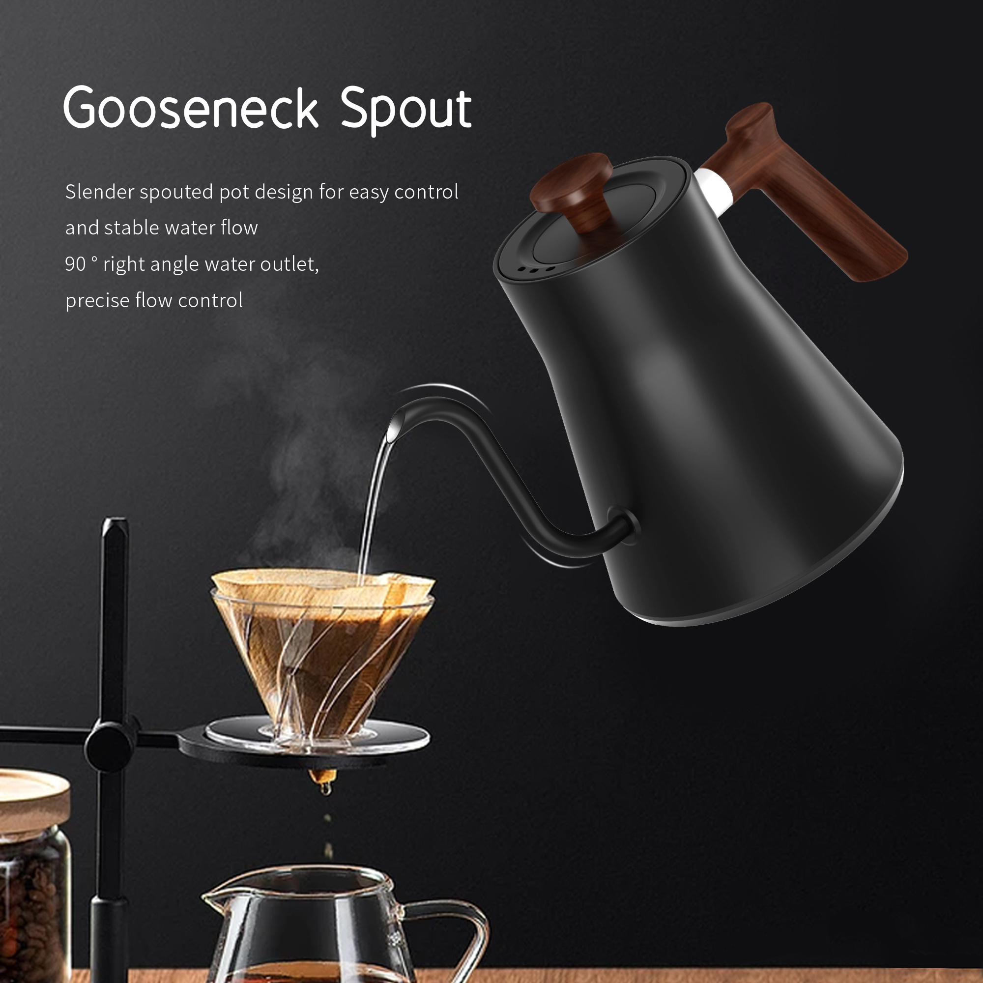 Mechanical Temperature Control Electric Kettle Gooseneck Pour over Coffee & Tea Electric Tea kettle With Coffee Product