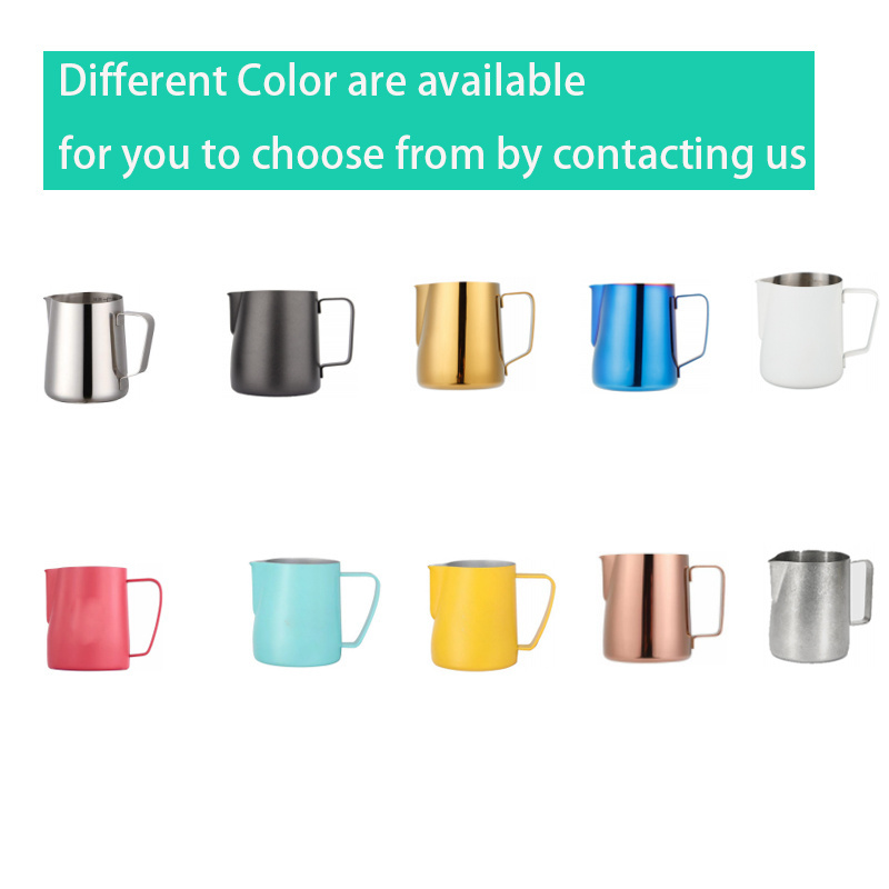 High Quality 100-1000ml Stainless Steel Milk Jug Frothing Cup Metal Coffee Espresso Steaming Milk Pitcher