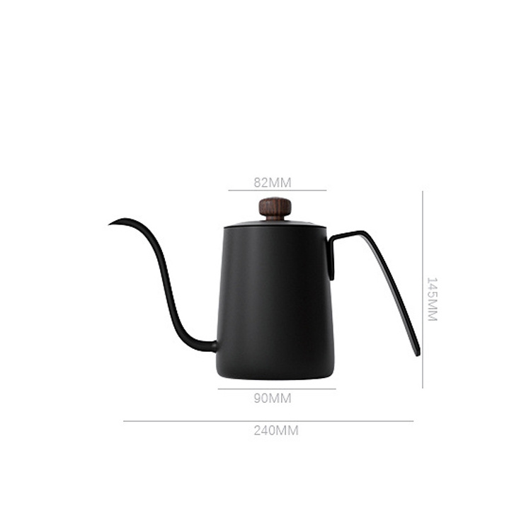 600ml Hand Drip Kettle Coffee Pot Tea Pot Thick Stainless Steel Long Spout Pour Over Kettle