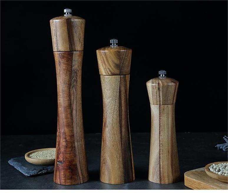 Wood  Kitchen  manual seasoning kitchen gadgets ware other cooking tools spice salt and pepper mill grinder