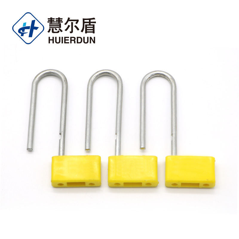 HED-PL108  hot sell one time use lock seal plastic padlock electric meter padlock seal with wire split lock in padlock seal