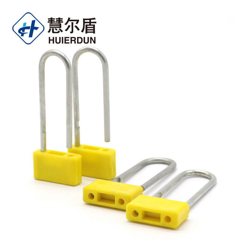 HED-PL108  hot sell one time use lock seal plastic padlock electric meter padlock seal with wire split lock in padlock seal