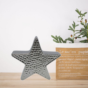 Silver Christmas Star Ornament with Dimple Design Porcelain for Decorations Colorful Christmas Tree Accessories