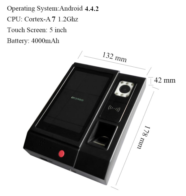 Free SDK HFSecurity A5 Free SDK Multi-language Android 6.0  Fingerprint Access Control Card Reader