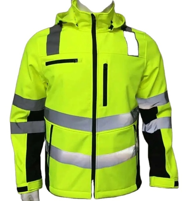 HF High Visibility Waterproof  Clothing Softshell Safety Jacket Security Jacket Reflective Jacket