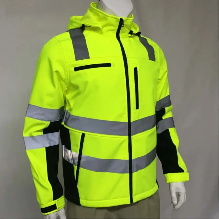 HF High Visibility Waterproof  Clothing Softshell Safety Jacket Security Jacket Reflective Jacket