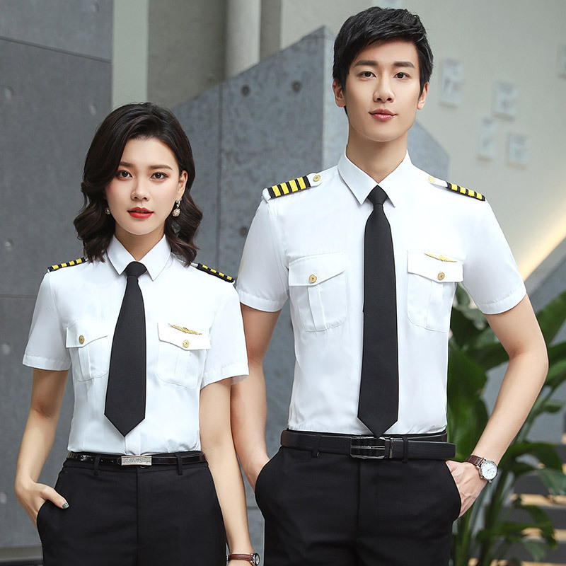 clothing white shirt men's nightclub airline  uniform stewardess uniform captain shirt custom