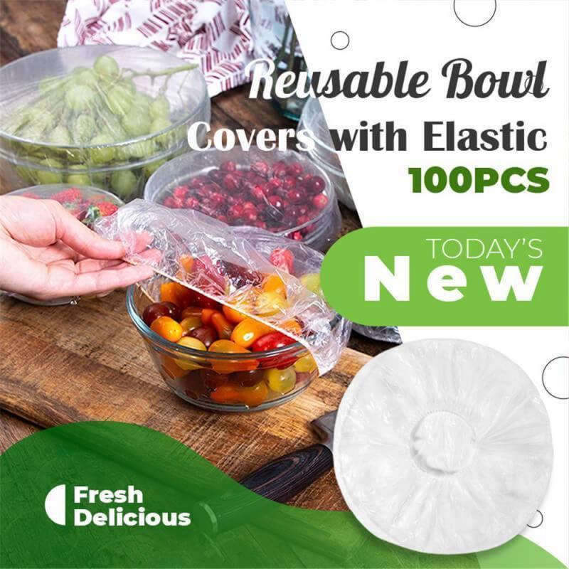 100 Pcs Clear Durable Food Storage Elastic Plate Lid Covers Vacuum Bag Kitchen Food Fresh Keeping Seal Cover For Bowls