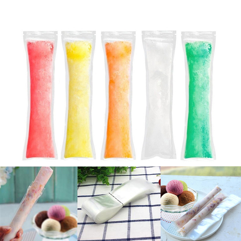 BPA free Freezer Tubes with zip seals clear popsicle sticks popsicle bag