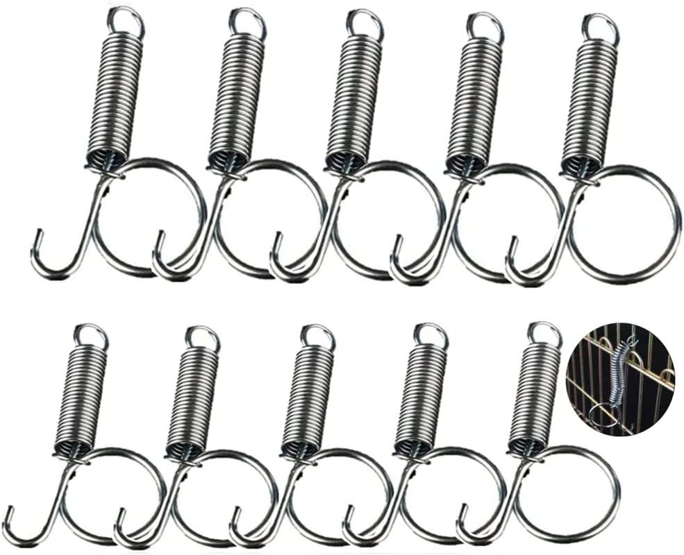 Cage door spring hook metal finger spring lock hook for fixing rabbit pet cage door