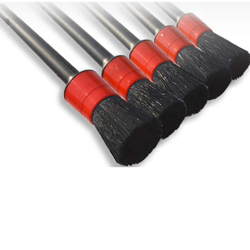 Car Detailing Brush Auto Detail Brush Set of 5 Boar Hair Automotive Detail Brushes Kit for Cleaning Car Interior Exterior