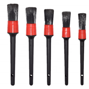 Car Detailing Brush Auto Detail Brush Set of 5 Boar Hair Automotive Detail Brushes Kit for Cleaning Car Interior Exterior