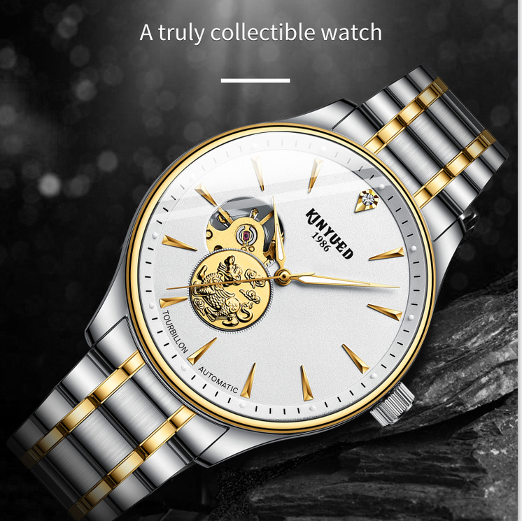 High Quality Gold And Silver Stainless Steel Band White Dial From Factory Watches For Men