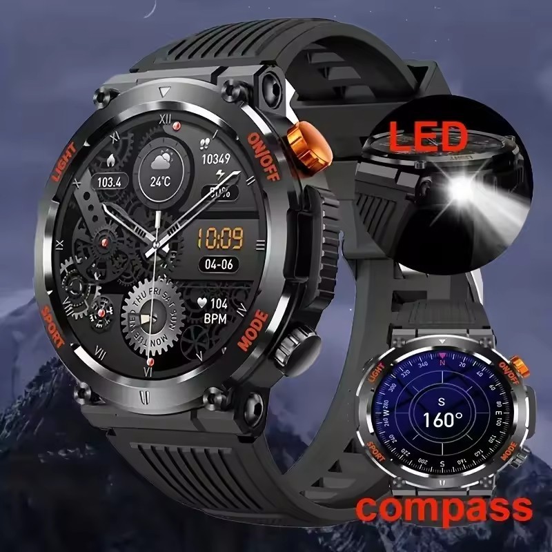 HT17 Outdoor Sports Watch China wholesaler supports heart rate and blood pressure monitoring sports round Bluetooth watch