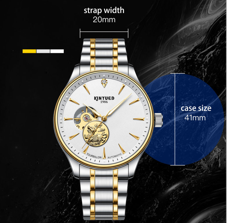 High Quality Gold And Silver Stainless Steel Band White Dial From Factory Watches For Men