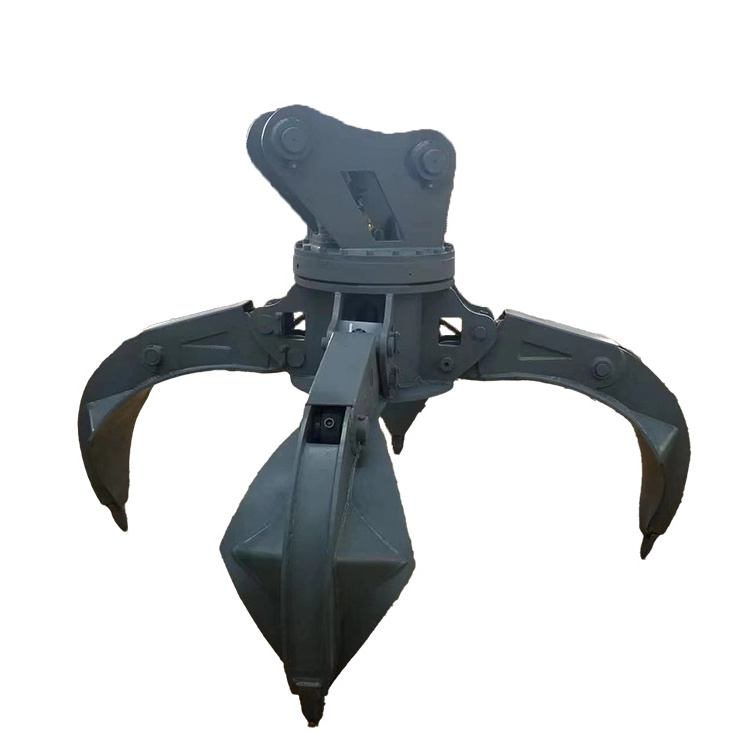 Excavator Attachments Rotator Grab Bucket Metal Claws Stone Grapple Scrap Excavator Orange Peel Grapple