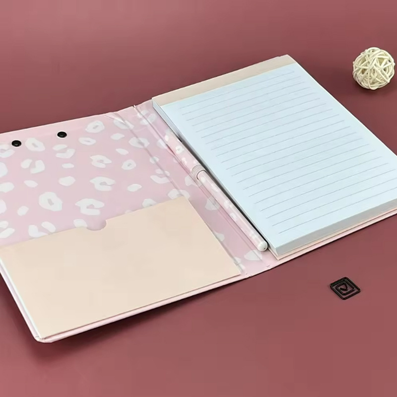 HK A5 Custom paper file folder Notebook Notepad holders with pen and expandable file