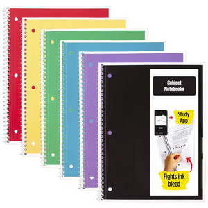 HK Custom Logo Assorted Solid Colors 5 pack Notebook 70 Sheets Spiral Notebook customizable