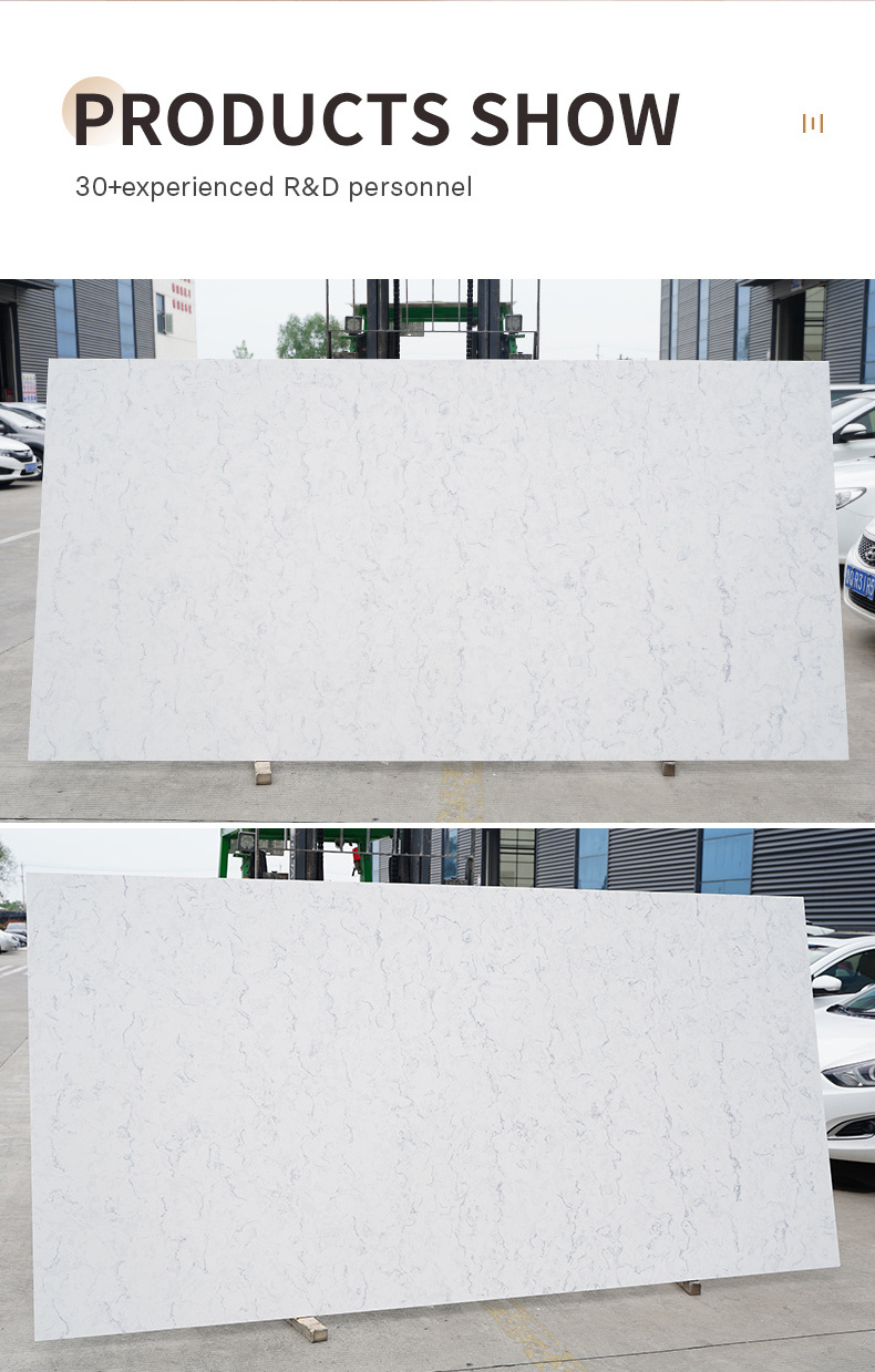 Hot selling engineered quartz counter top carrara white quartz stone quartz slabs countertop